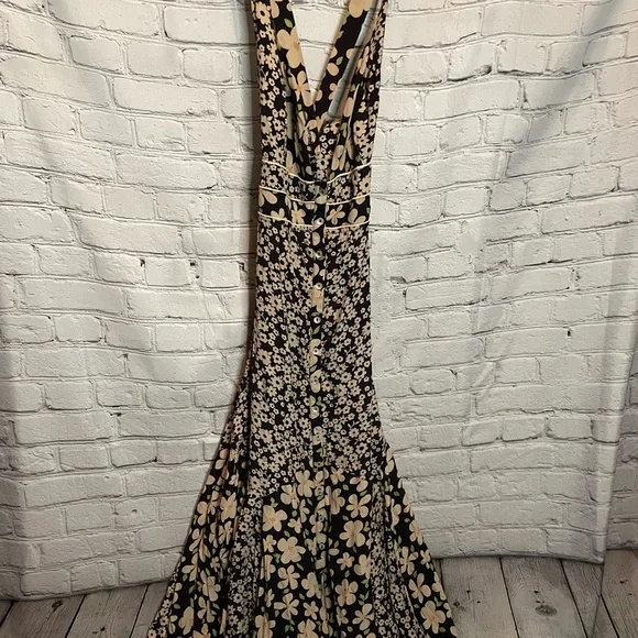 chinese dress ladies PLUS Ditsy V-Neck Maxi Dress main image 1